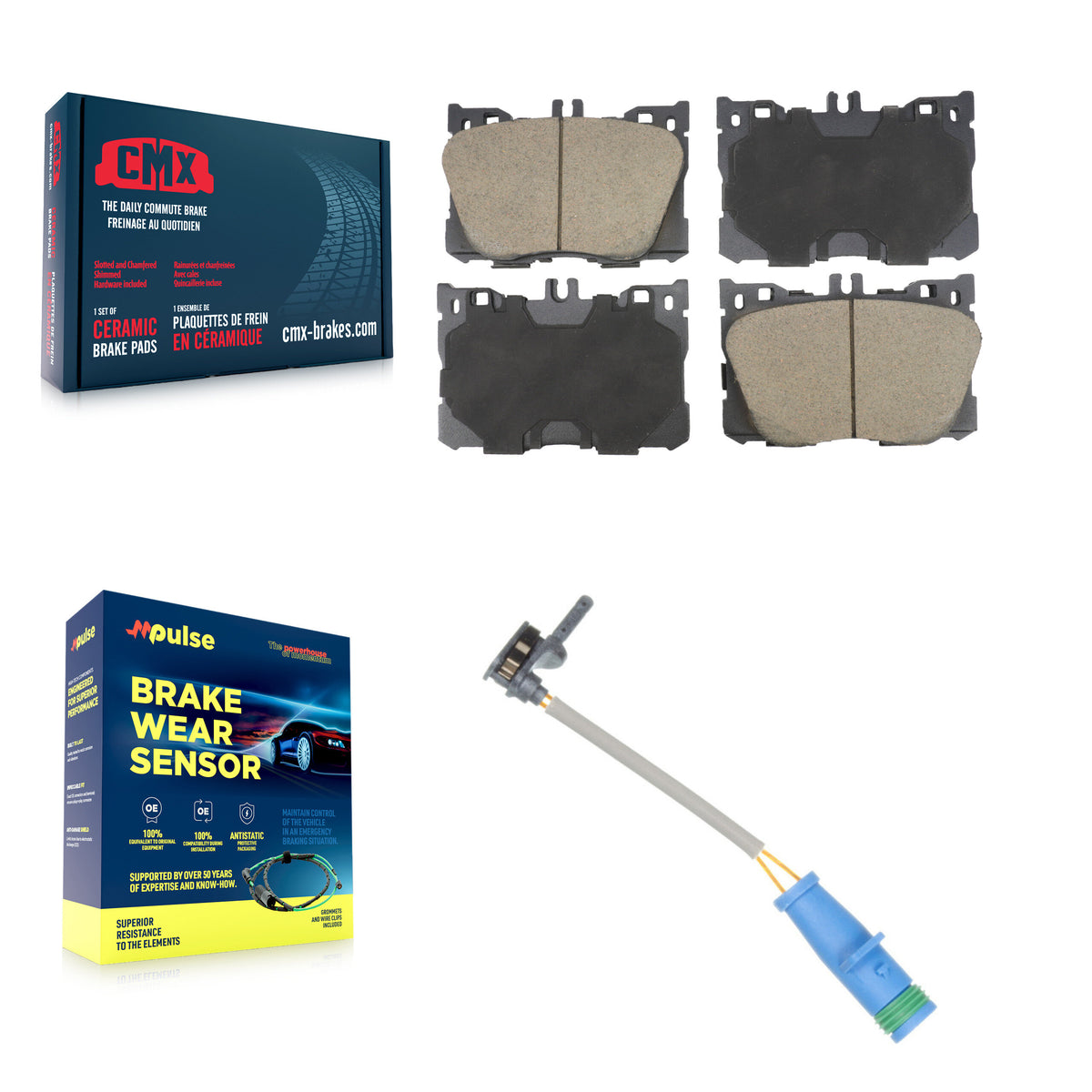 Front Ceramic Disc Brake Pad And Wear Sensor Kit For 2019-2020 Mercedes-Benz E53 AMG 3.0L KCW-101232