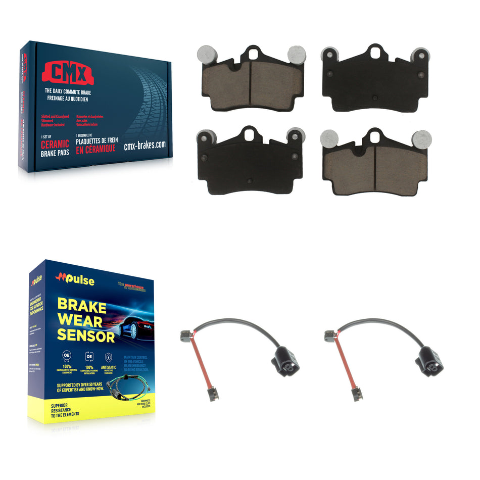 Rear Ceramic Brake Pad And Wear Sensor Kit For Audi Q7 Porsche Cayenne Volkswagen Touareg KCW-101243