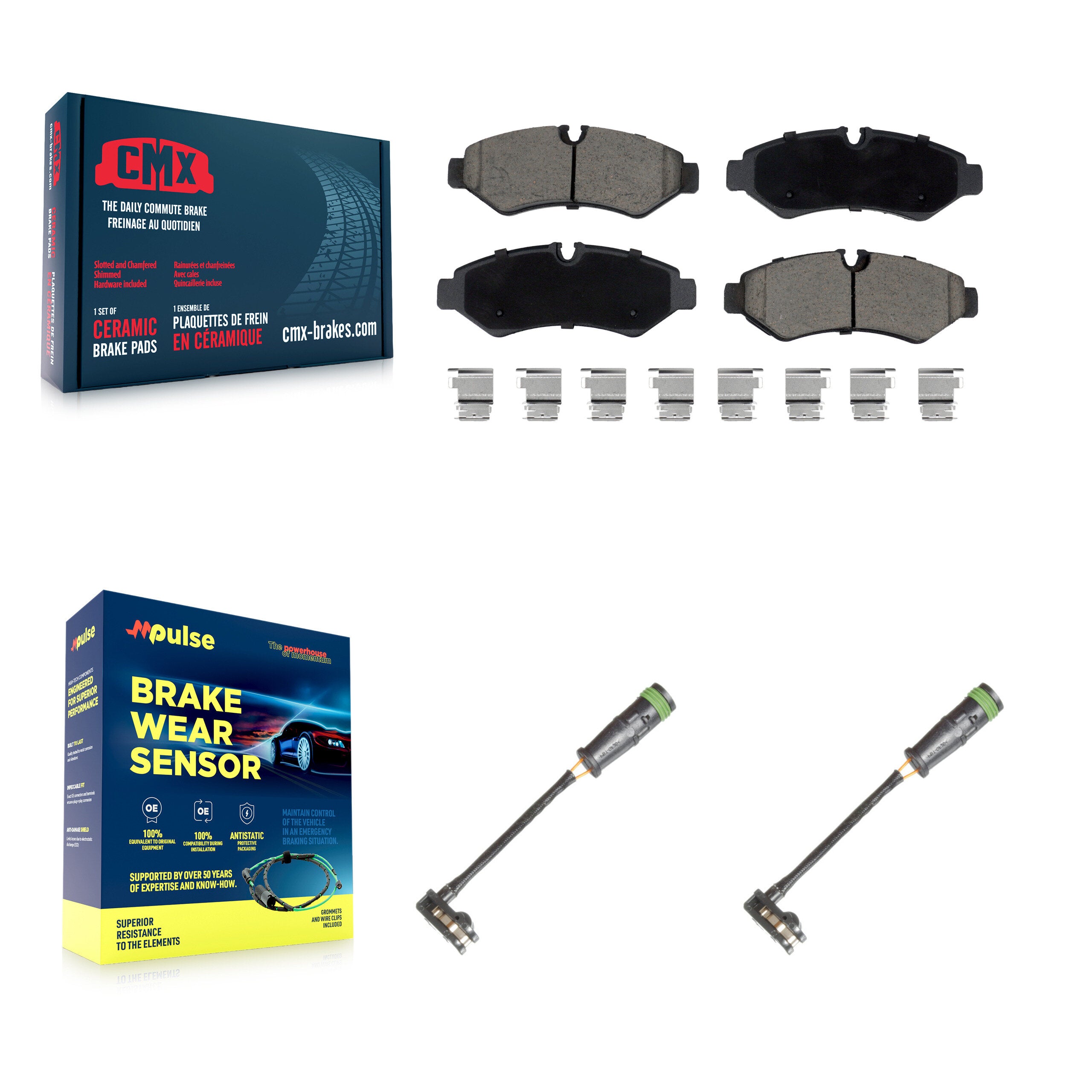 Rear Ceramic Disc Brake Pads And Wear Sensor Kit For Freightliner Sprinter 2500 3500 1500 KCW-101251