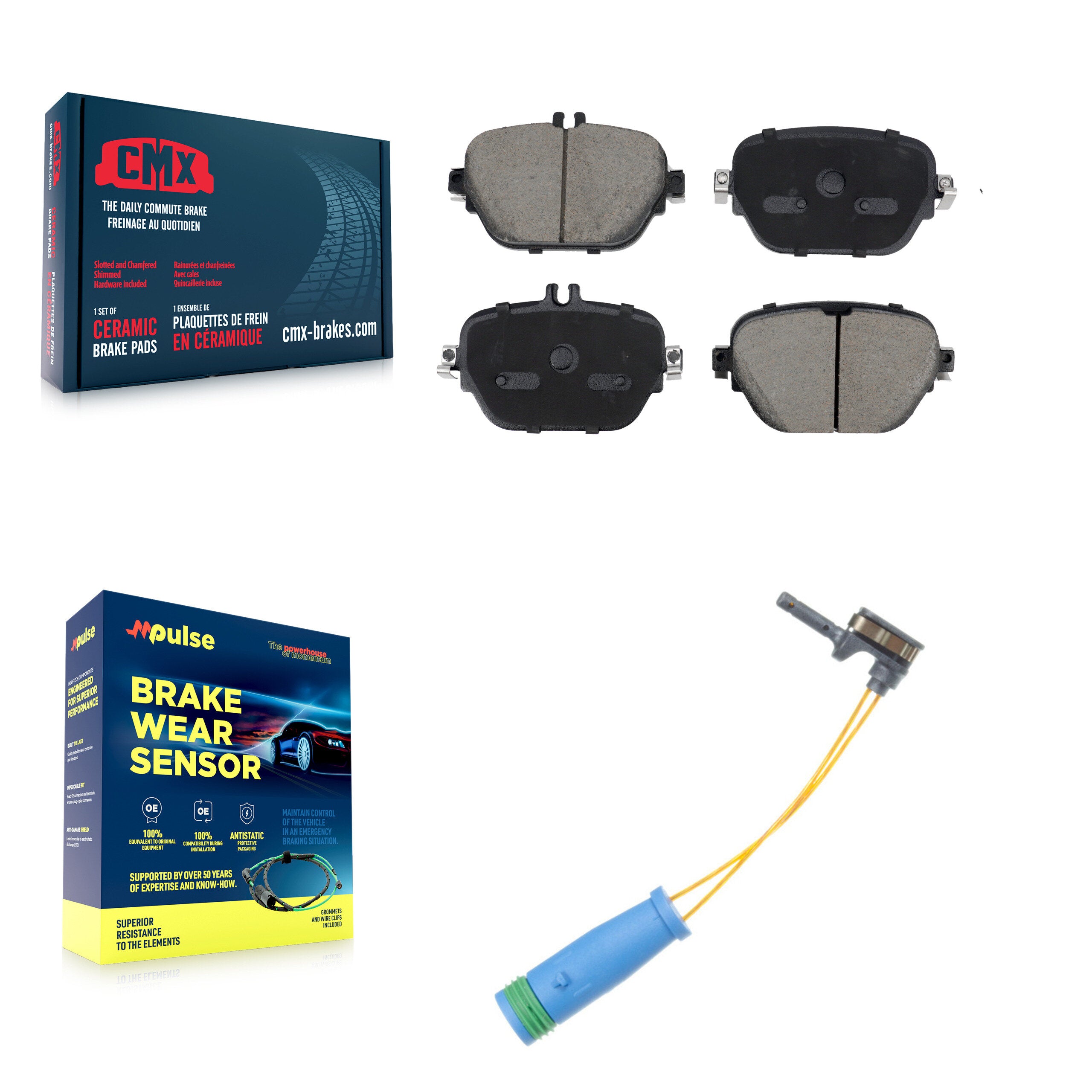 Rear Ceramic Brake Pads & Wear Sensor Kit For Mercedes-Benz E450 E400 E53 AMG E63 S CLS53 KCW-101258