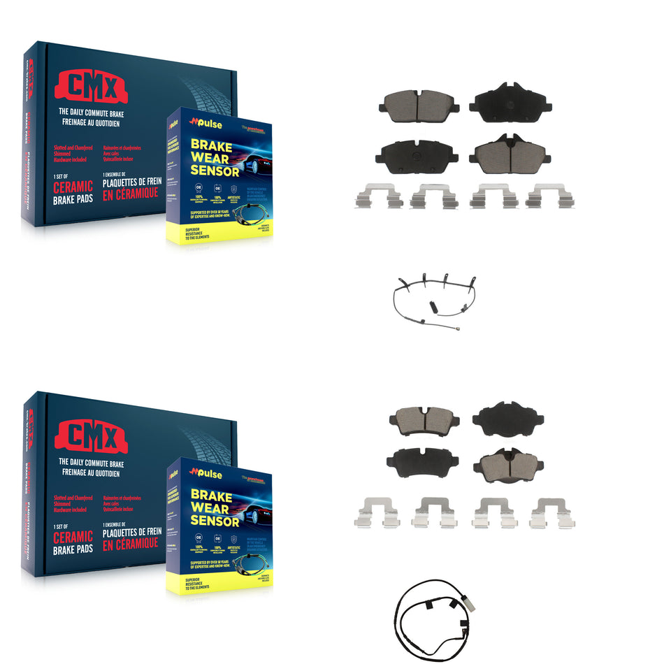 Front Rear Ceramic Disc Brake Pads And Wear Sensors Kit For Mini Cooper KCW-101297