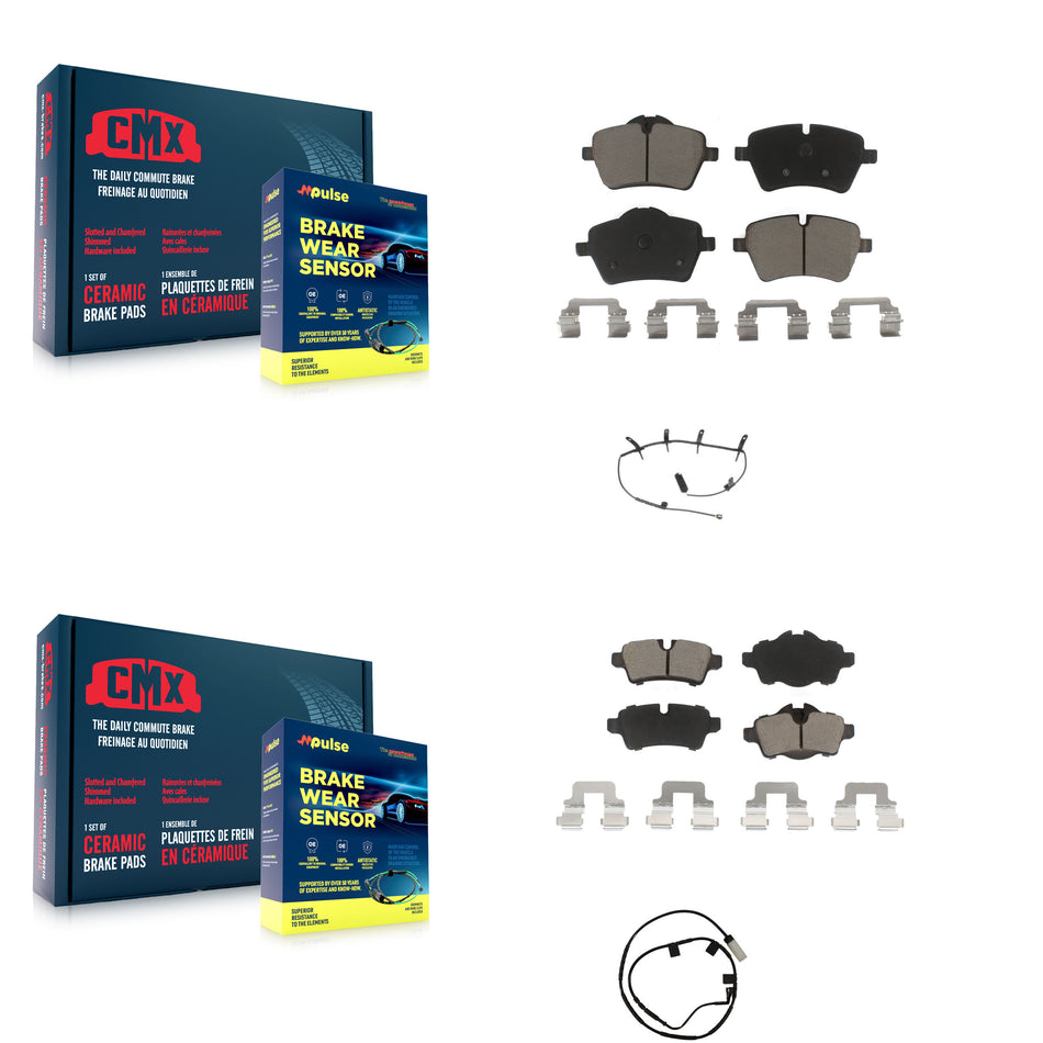 Front Rear Ceramic Disc Brake Pads And Wear Sensors Kit For Mini Cooper KCW-101299