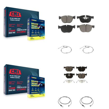 Front Rear Ceramic Disc Brake Pads And Wear Sensors Kit For BMW X5 X6 KCW-101312