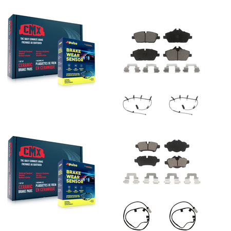 Front Rear Ceramic Disc Brake Pads And Wear Sensors Kit For Mini Cooper KCW-101319