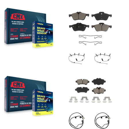 Front Rear Ceramic Disc Brake Pads And Wear Sensors Kit For Mini Cooper KCW-101320