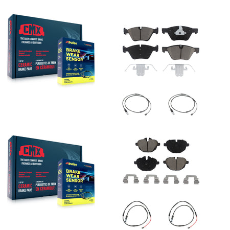 Front Rear Ceramic Disc Brake Pads And Wear Sensors Kit For BMW 528i KCW-101330