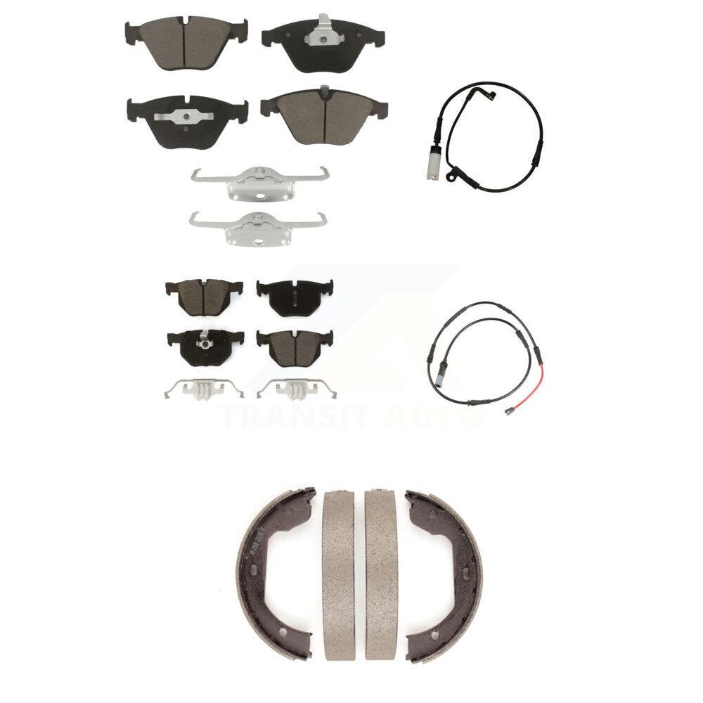 Front Rear Ceramic Brake Pad And Wear Sensor Kit (5Pc) For 2009-2010 BMW 528i xDrive 3.0L KCW-101343