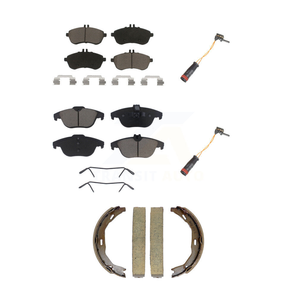 Front Rear Ceramic Disc Brake Pads Wear Sensor Kit (5Pc) For Mercedes-Benz C300 C250 C230 KCW-101345