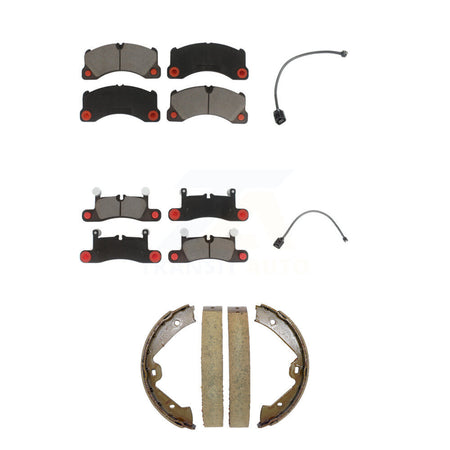 Front Rear Ceramic Disc Brake Pads Wear Sensor Kit (5Pc) For Porsche Cayenne with Harness KCW-101352