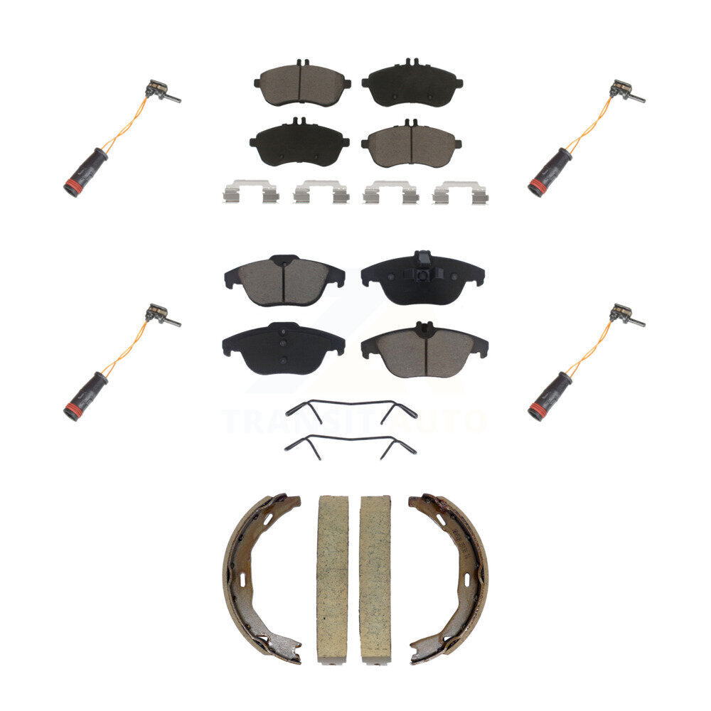 Front Rear Ceramic Disc Brake Pads Wear Sensor Kit (7Pc) For Mercedes-Benz C300 C250 C230 KCW-101361