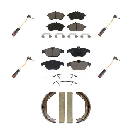 Front Rear Ceramic Disc Brake Pads Wear Sensor Kit (7Pc) For Mercedes-Benz C300 C250 C230 KCW-101361