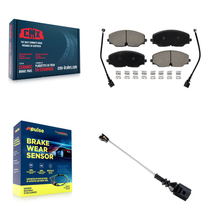 Front Ceramic Disc Brake Pads And Extra Wear Sensors Kit For Volkswagen Atlas Cross Sport KCW-101373