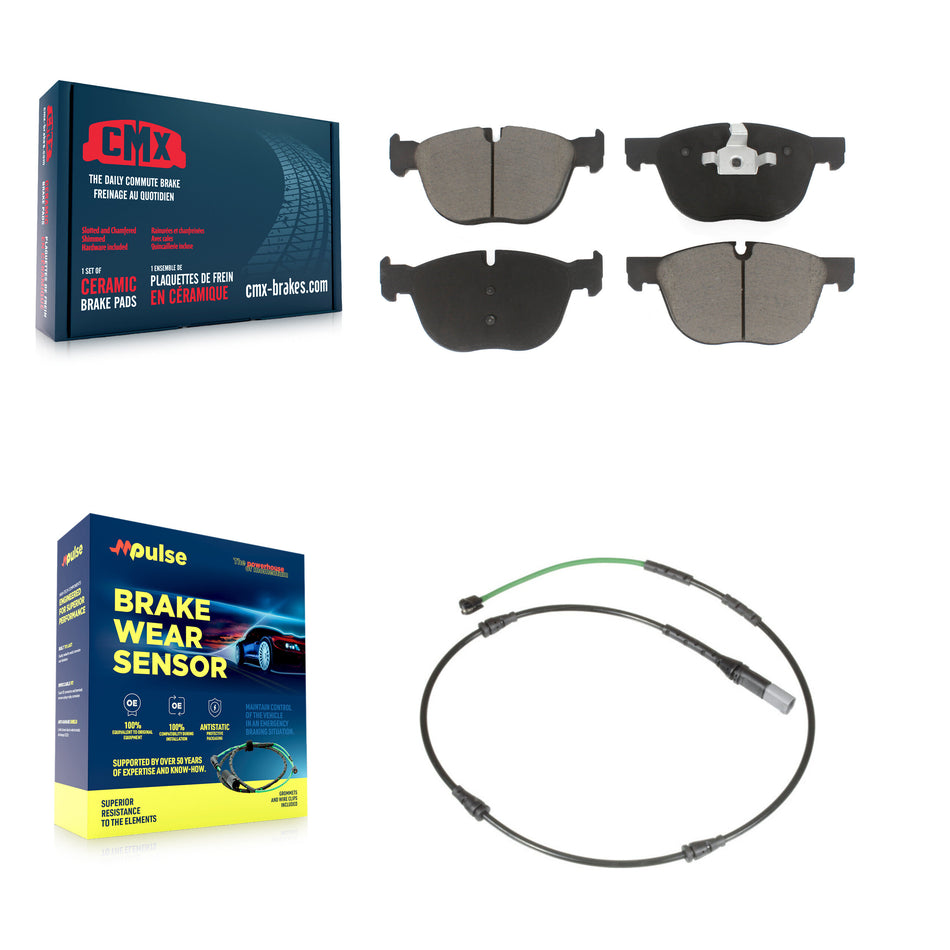 Front Ceramic Disc Brake Pads And Wear Sensors Kit For BMW X6 xDrive35i with 3.0L KCW-101382