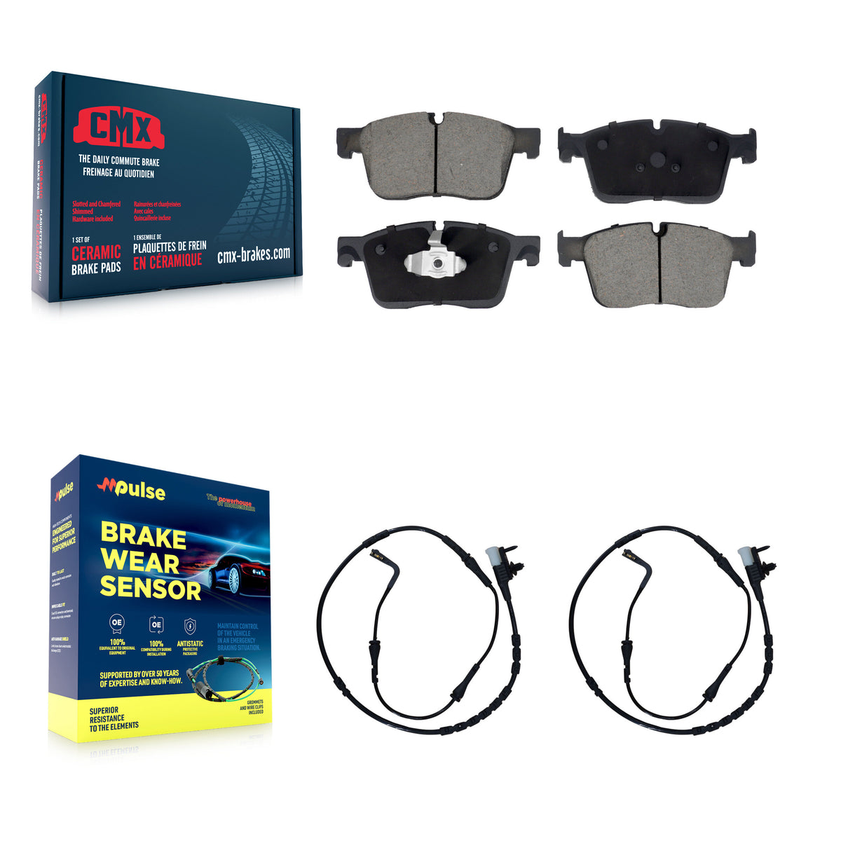 Front Ceramic Disc Brake Pads And Wear Sensor Pairs Kit For Land Rover Range Velar KCW-101389