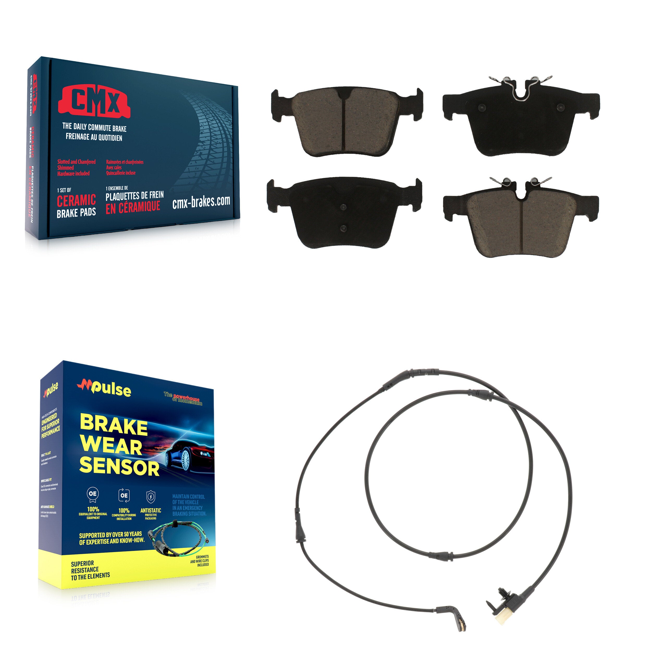 Rear Ceramic Disc Brake Pads And Wear Sensor Kit For Land Rover Range Velar Jaguar F-Pace KCW-101395