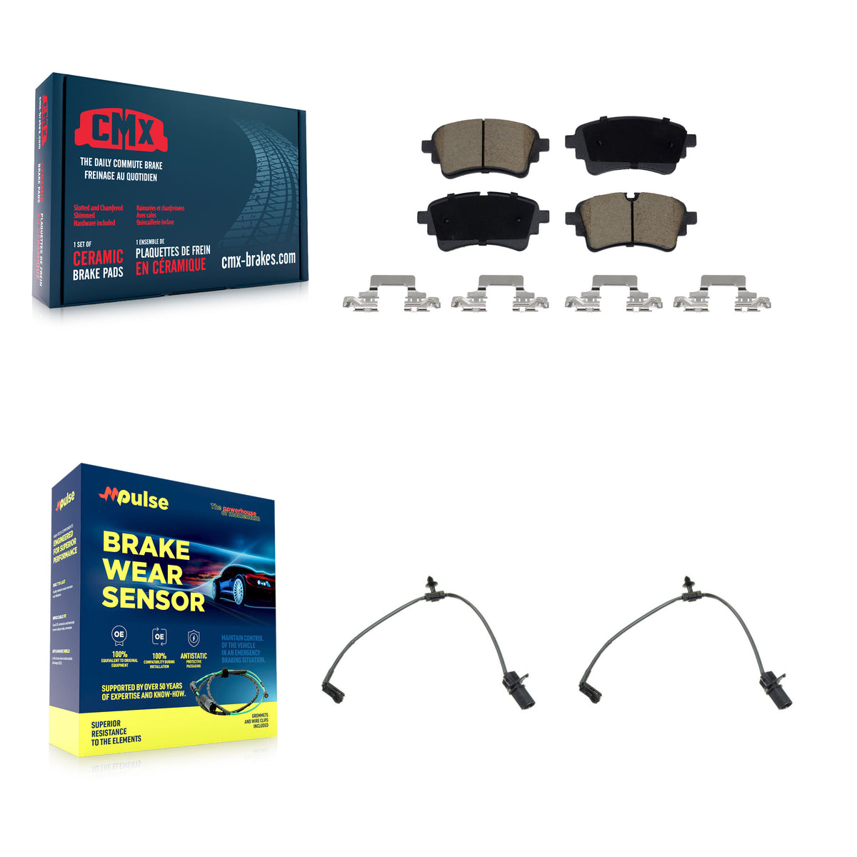 Rear Ceramic Brake Pad Wear Sensor Kit For Audi A5 Sportback A4 Quattro S5 allroad RS5 S4 KCW-101418