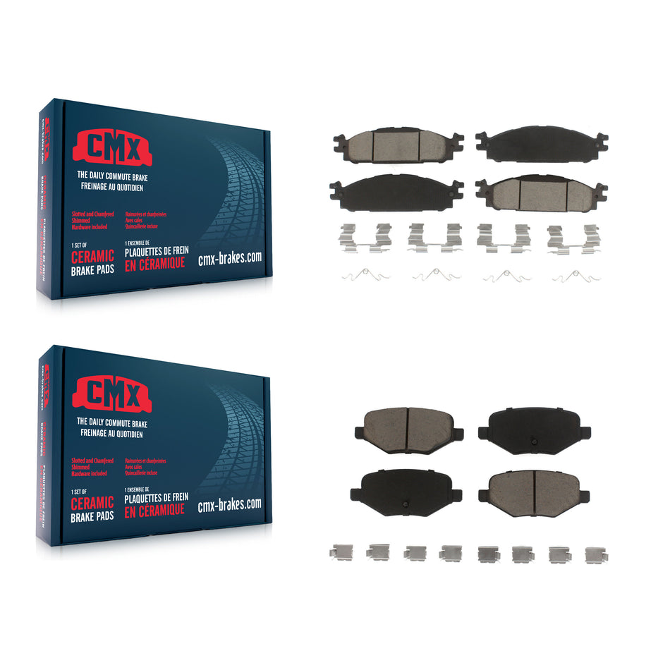 Front Rear Ceramic Brake Pads Kit For Ford Explorer Taurus Flex Lincoln MKT MKS KCX-100003