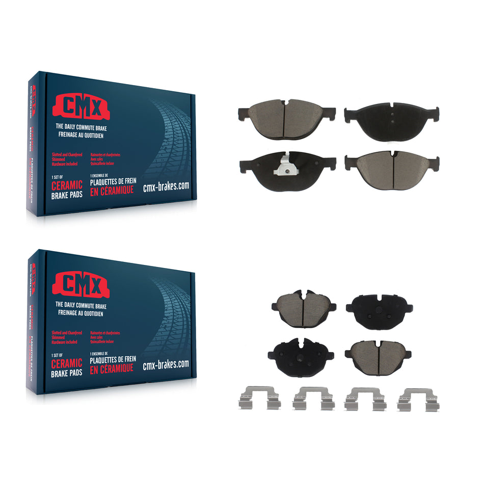 Front Rear Ceramic Brake Pads Kit For 2012-2013 BMW 528i xDrive With Performance Brakes KCX-100010
