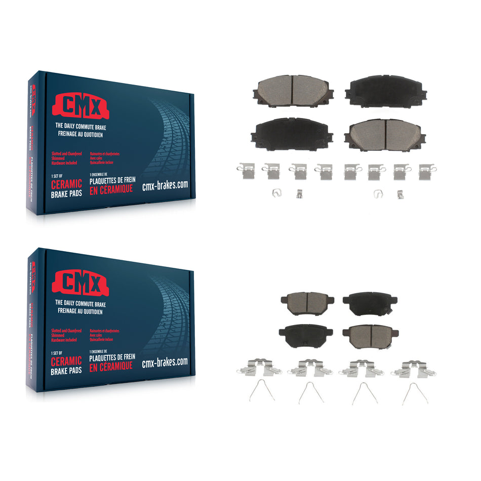 Front Rear Ceramic Brake Pads Kit For Toyota Prius Corolla Lexus CT200h Prime Plug-In KCX-100026