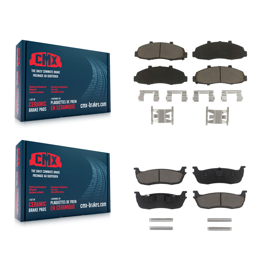Front Rear Ceramic Brake Pads Kit For Ford F-150 Heritage Lincoln Blackwood KCX-100083