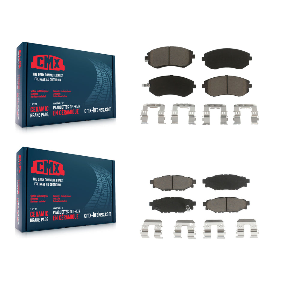 Front Rear Ceramic Brake Pads Kit For Subaru Outback Legacy Forester Impreza WRX KCX-100106