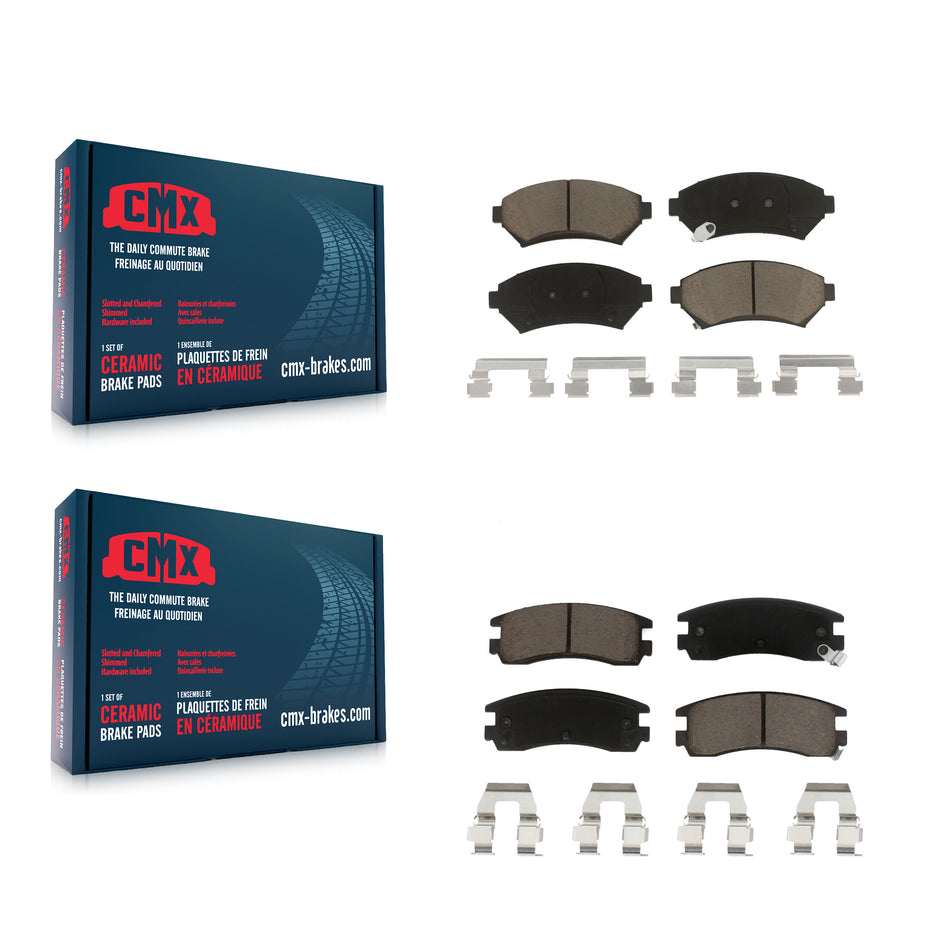 Front Rear Ceramic Brake Pads Kit For Buick Chevrolet Impala LeSabre Century Pontiac Cadillac DeVille Grand Prix Venture Monte Carlo Park Avenue Regal Bonneville Oldsmobile Montana Intrigue KCX-100124