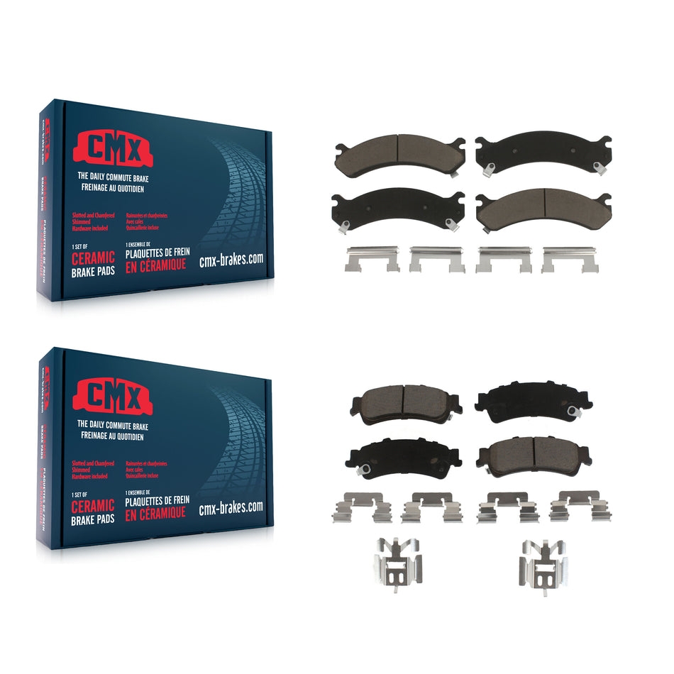 Front Rear Ceramic Brake Pads Kit For Cadillac DeVille DTS Chevrolet Silverado 3500 GMC Sierra KCX-100126