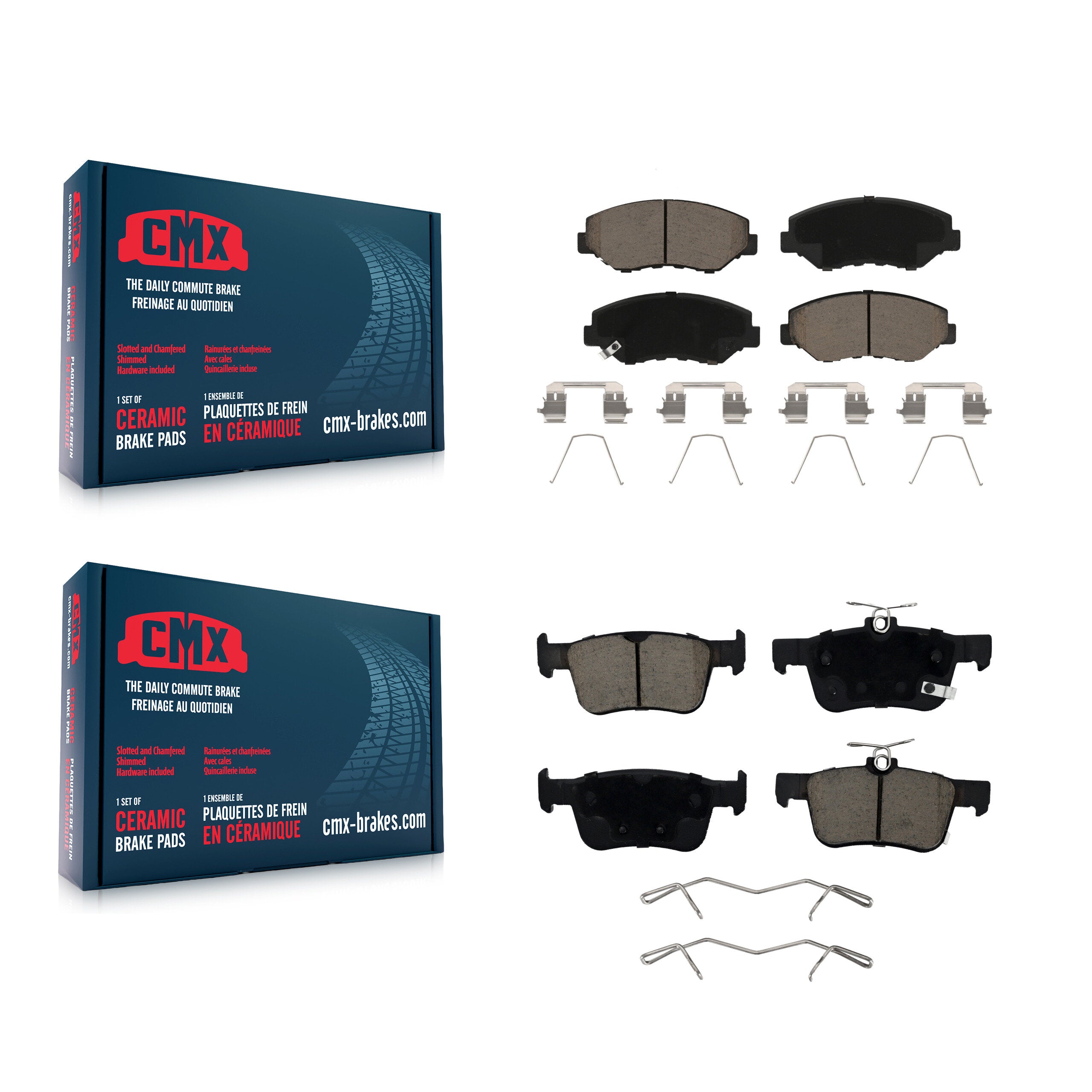 Front Rear Ceramic Brake Pads Kit For Honda Civic KCX-100129