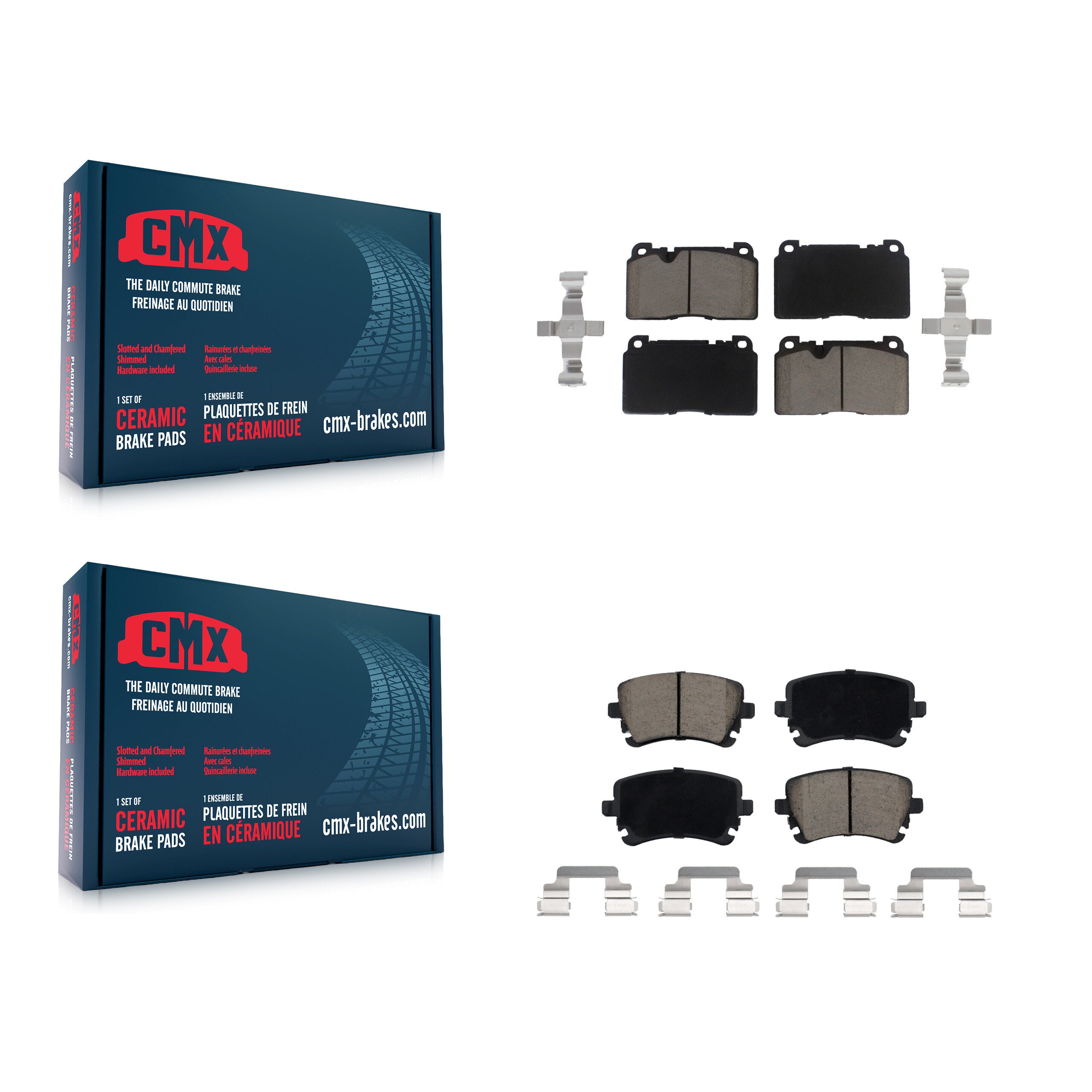 Front Rear Ceramic Brake Pads Kit For 2016 Audi Q5 FLEX engine KCX-100141