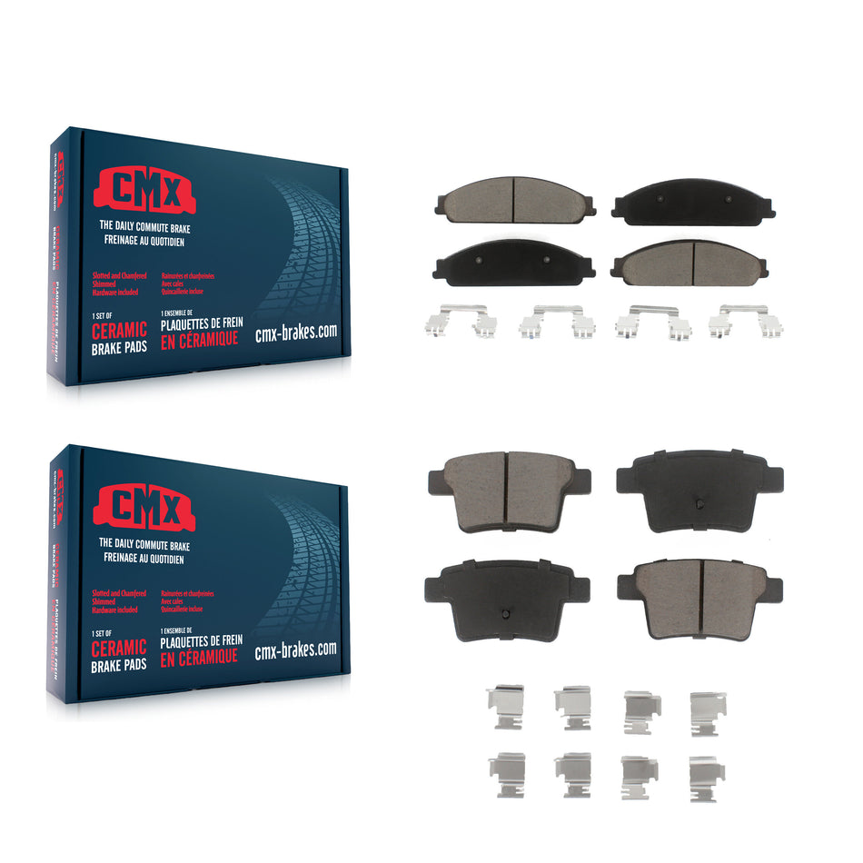 Front Rear Ceramic Brake Pads Kit For Ford Five Hundred Freestyle Taurus Mercury Montego X Sable KCX-100168