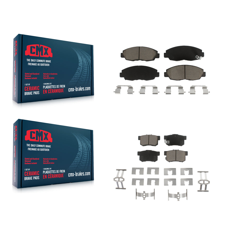 Front Rear Ceramic Brake Pads Kit For Honda Civic Accord Acura EL KCX-100175