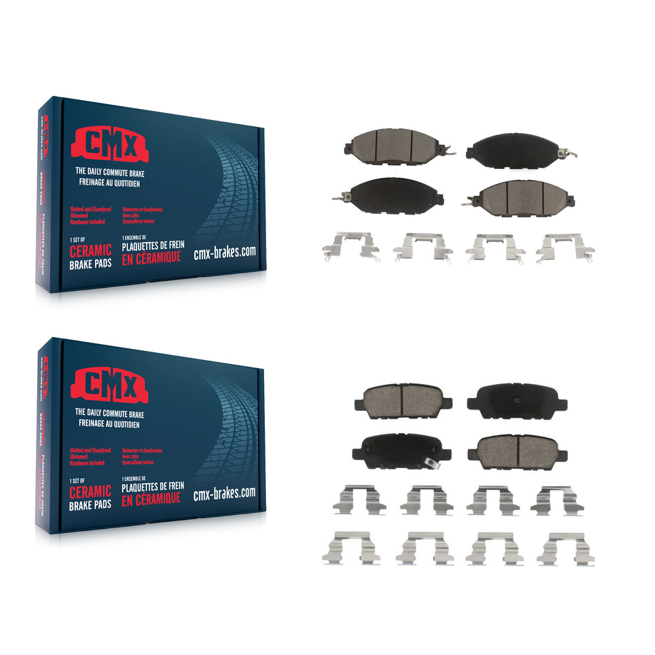 Front Rear Ceramic Brake Pads Kit For Nissan Pathfinder Murano INFINITI QX60 JX35 KCX-100178