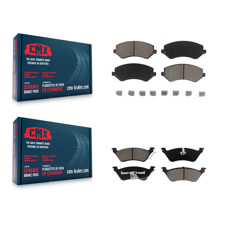 Front Rear Ceramic Brake Pads Kit For Dodge Grand Caravan Chrysler Town & Country Voyager KCX-100181