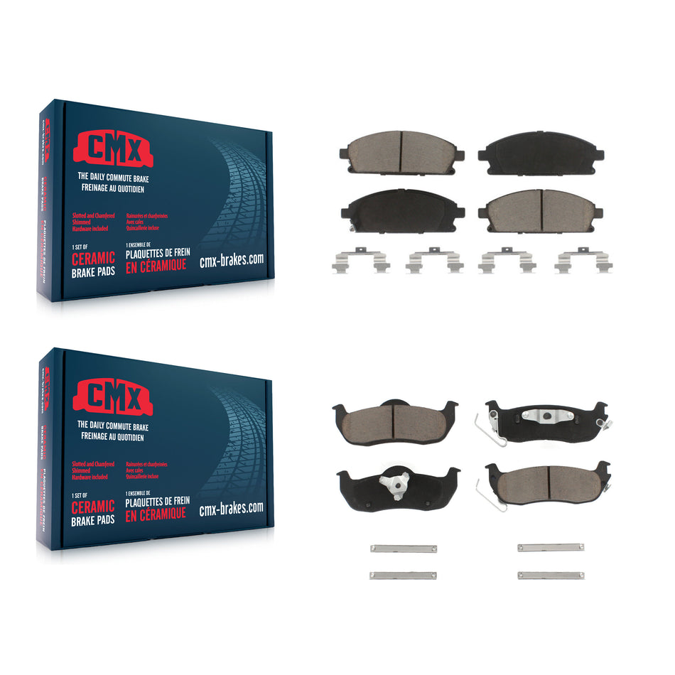 Front Rear Ceramic Brake Pads Kit For 2004 Nissan Pathfinder KCX-100200