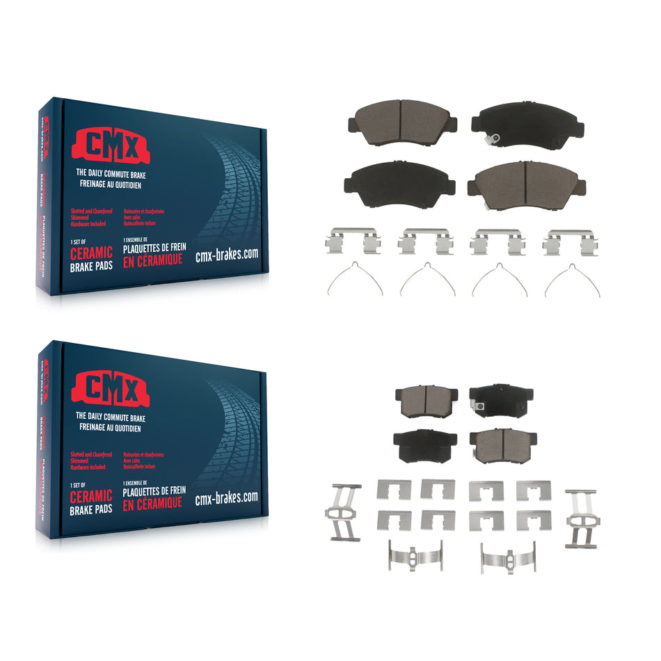 Front Rear Ceramic Brake Pads Kit For Honda Civic Acura RSX ILX CR-Z KCX-100205