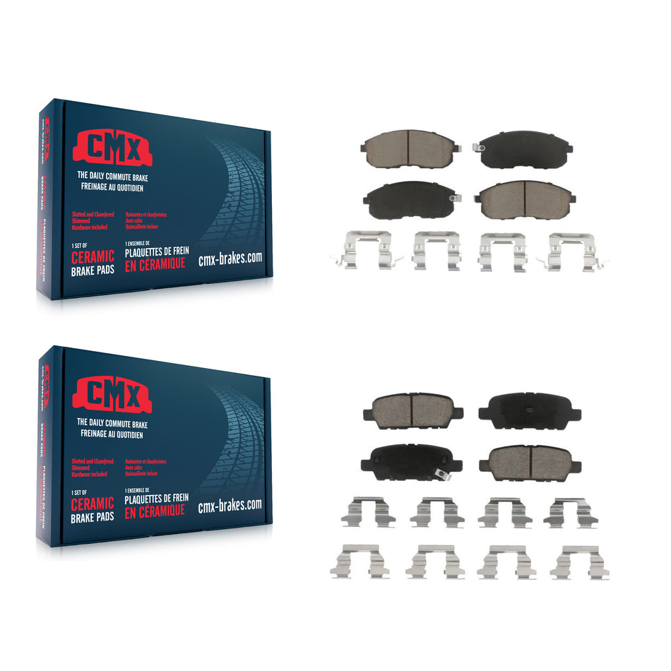 Front Rear Ceramic Brake Pads Kit For Nissan Altima Sentra Juke INFINITI G35 350Z KCX-100211