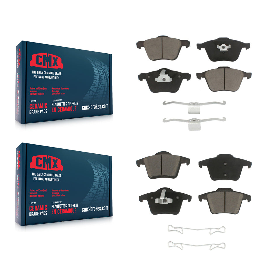 Front Rear Ceramic Brake Pads Kit For 2003-2014 Volvo XC90 With 316mm Diameter Rotor KCX-100213