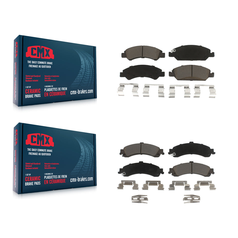 Front Rear Ceramic Brake Pads Kit For 2005-2006 Chevrolet Silverado 1500 GMC Sierra With Dual Piston Caliper Drum rear brakes KCX-100221
