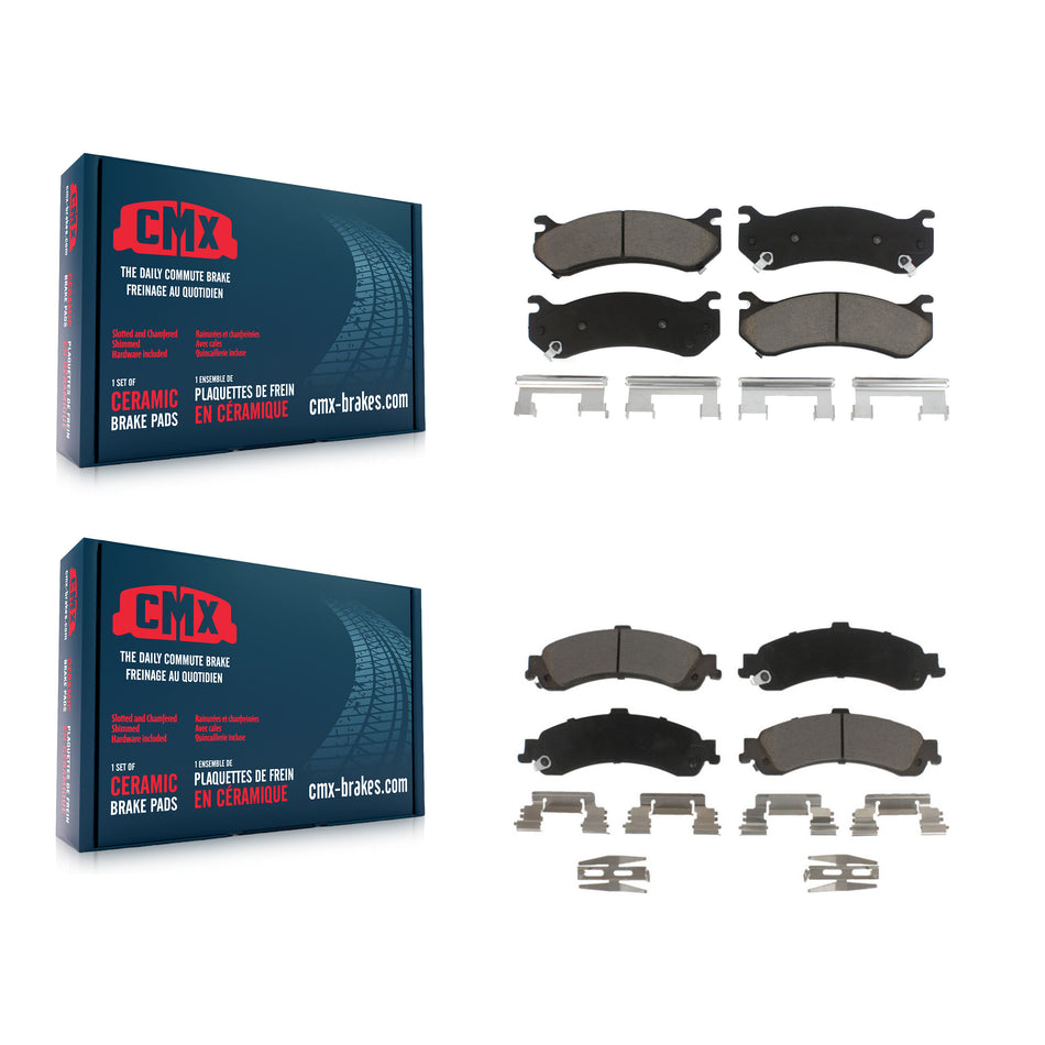 Front Rear Ceramic Brake Pads Kit For Chevrolet Silverado 1500 GMC Tahoe Sierra Suburban Yukon Avalanche XL Cadillac Escalade ESV EXT KCX-100223