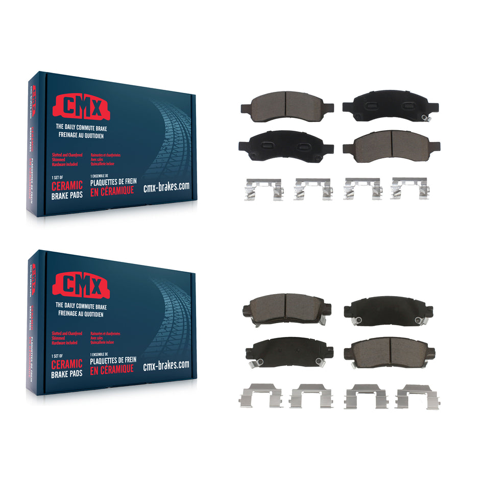 Front Rear Ceramic Brake Pads Kit For Chevrolet Trailblazer GMC Envoy EXT XL Buick Rainier Saab 9-7x Isuzu Ascender SSR KCX-100251