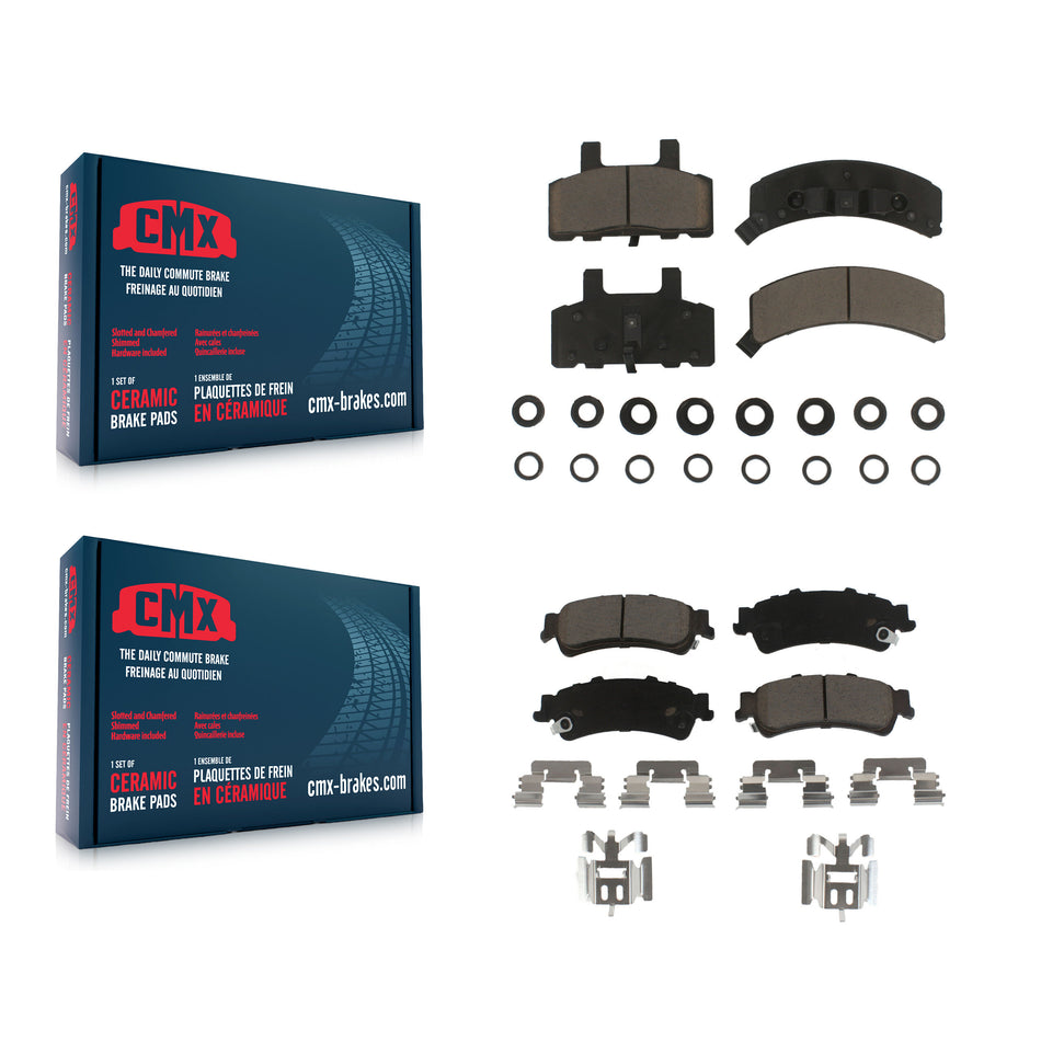 Front Rear Ceramic Brake Pads Kit For GMC Yukon Cadillac 60 Special KCX-100260