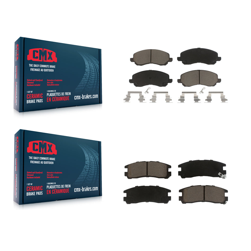 Front Rear Ceramic Brake Pads Kit For Mitsubishi Galant Eclipse Chrysler Sebring Dodge Stratus KCX-100275