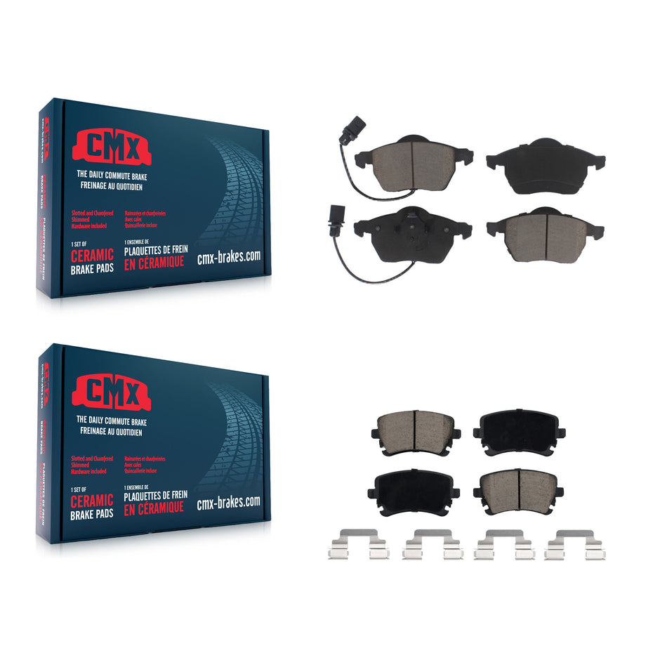Front Rear Ceramic Brake Pads Kit For 2003-2004 Audi RS6 With 312mm Diameter Rotor KCX-100278