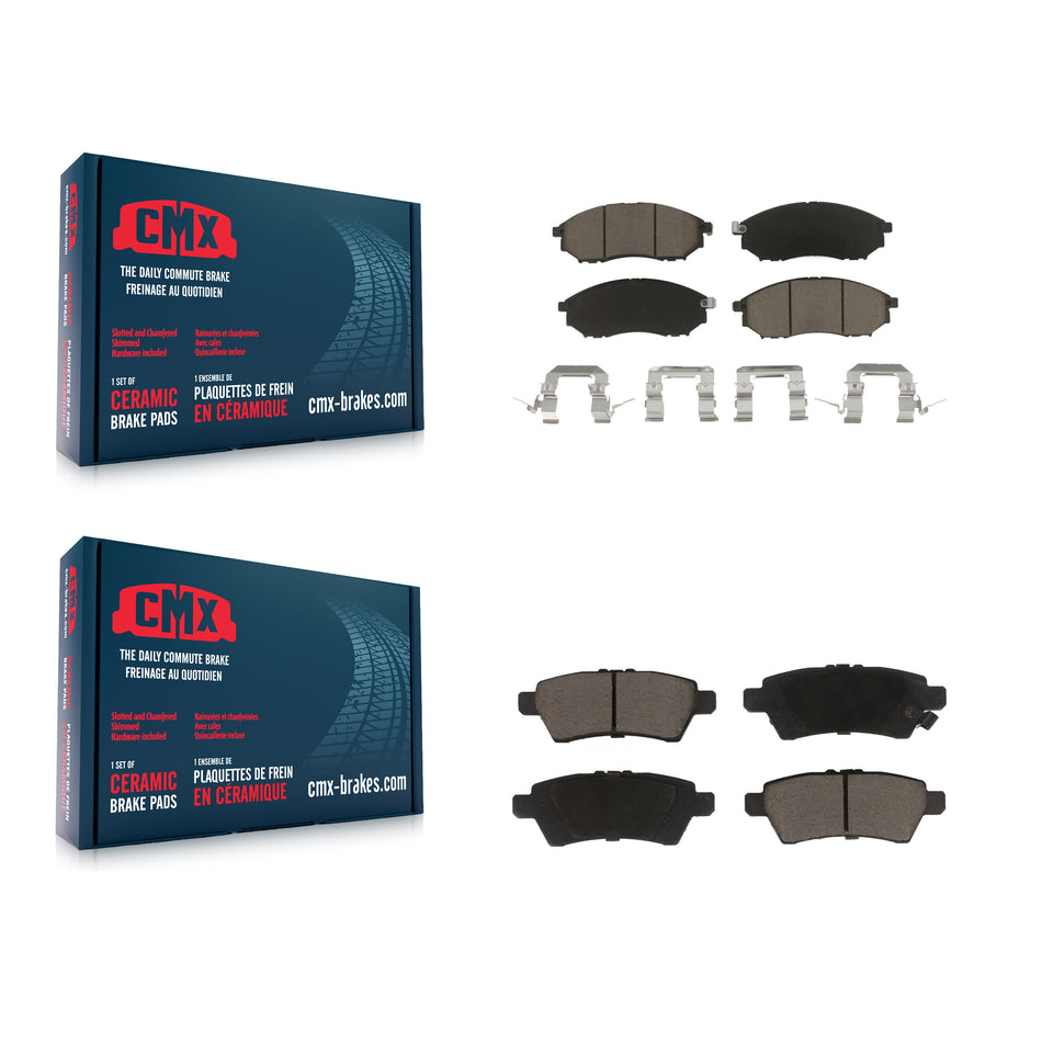 Front Rear Ceramic Brake Pads Kit For 2008-2012 Nissan Pathfinder 5.6L KCX-100283