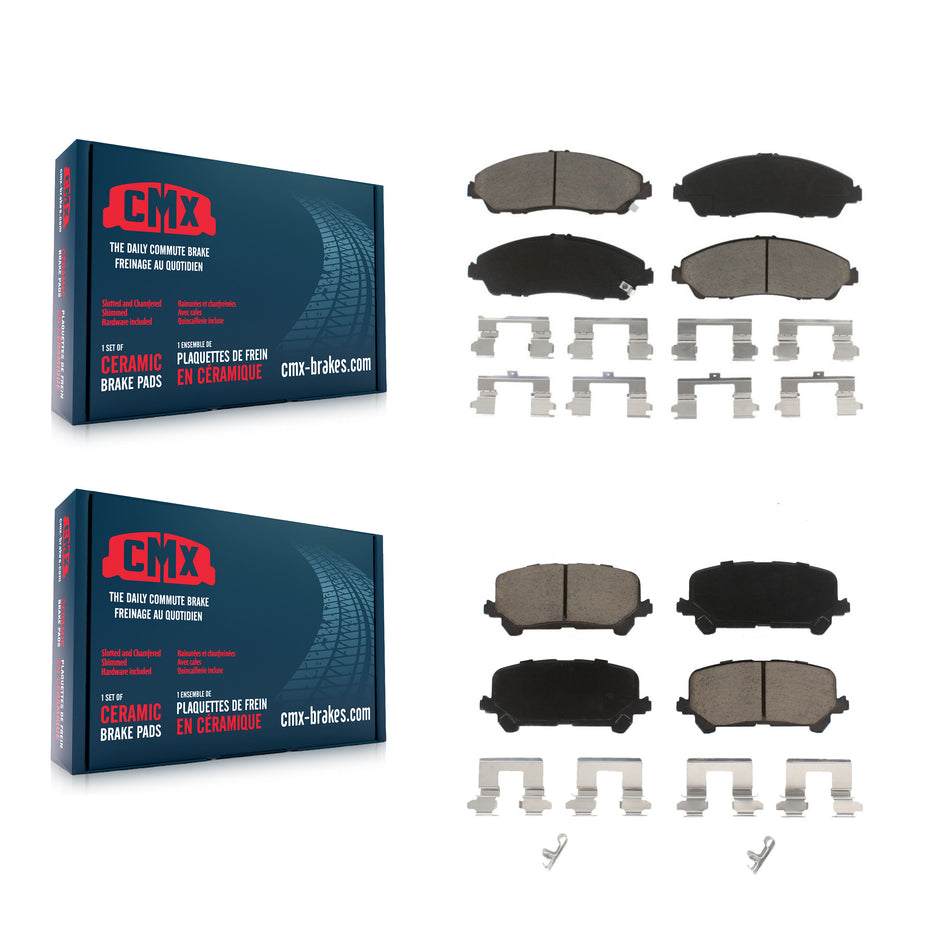 Front Rear Ceramic Brake Pads Kit For Honda Pilot Acura MDX Ridgeline KCX-100297