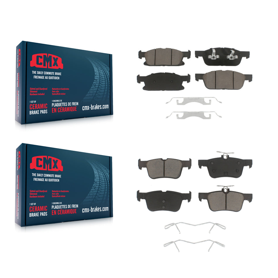 Front Rear Ceramic Brake Pads Kit For Ford Edge Lincoln MKX Nautilus KCX-100307
