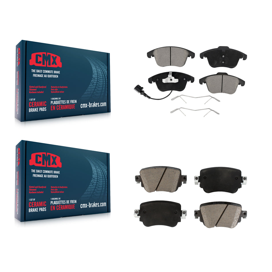 Front Rear Ceramic Brake Pads Kit For Volkswagen Passat Audi Q3 Quattro KCX-100325