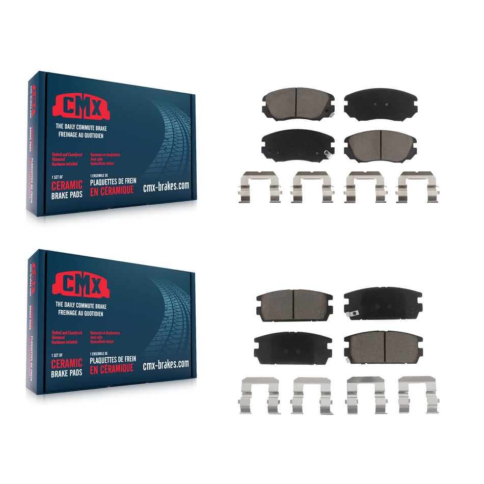 Front Rear Ceramic Brake Pads Kit For 2010-2017 Chevrolet Equinox GMC Terrain KCX-100331