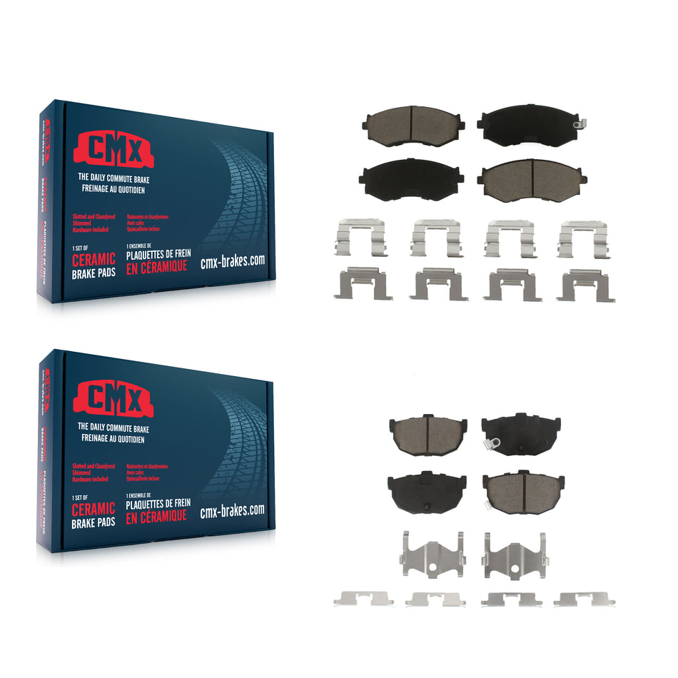 Front Rear Ceramic Brake Pads Kit For 1990-1992 Nissan Stanza Disc rear brakes KCX-100358