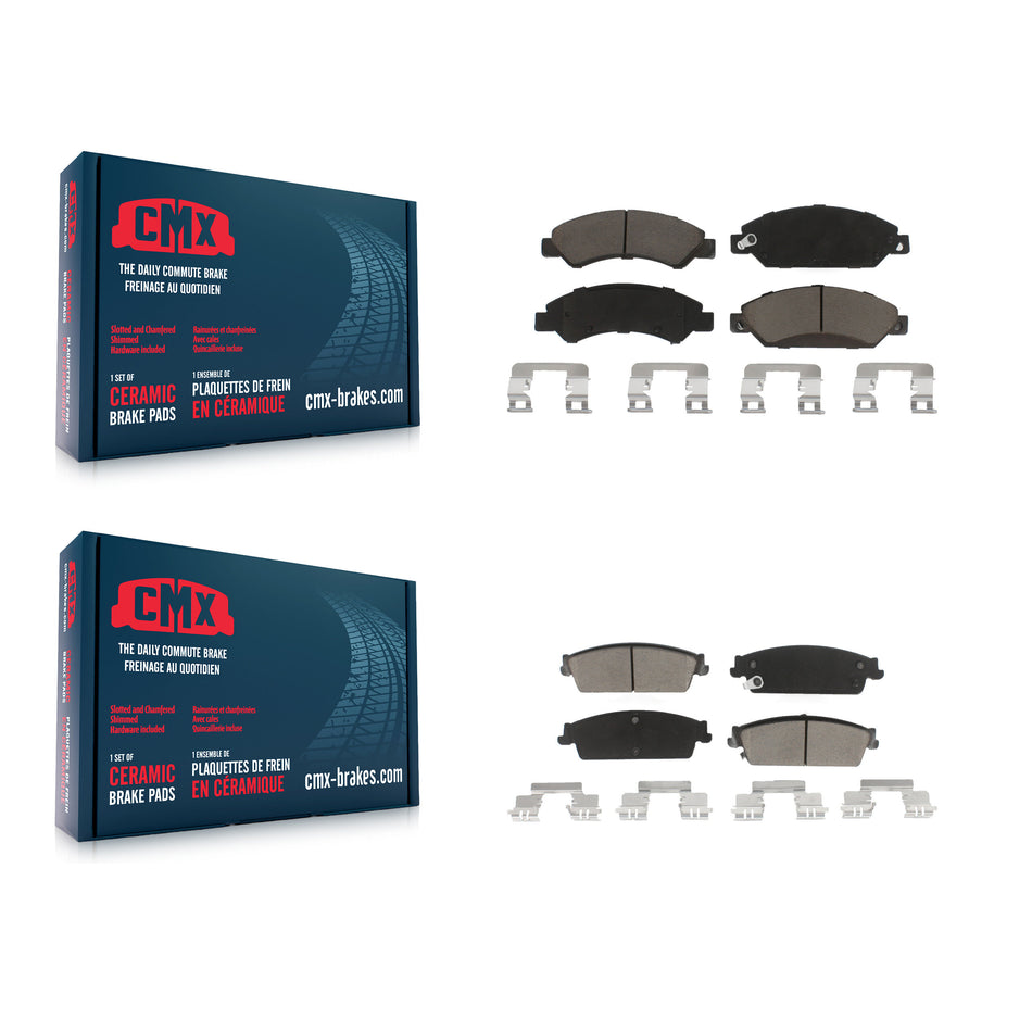 Front Rear Ceramic Brake Pads Kit For 2007-2007 Chevrolet Tahoe GMC Suburban 1500 Yukon Cadillac Avalanche XL Escalade ESV EXT KCX-100369